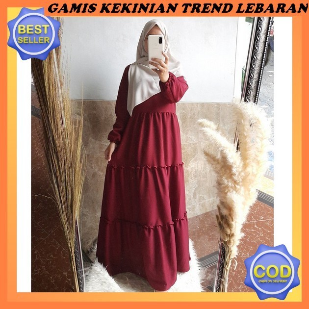 Ritz Syari - Set Dress Carpa Black "Trend Hijab Fashion 2023" Dress Muslim Dress Susun Premium Crepe