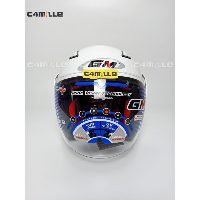 Helm Gm Interceptor Double Visor White