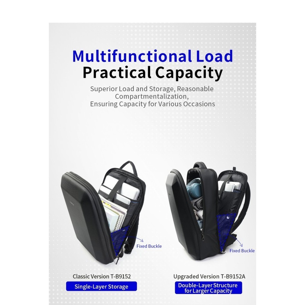 Tas Ransel Pria Tigernu T-B9152-Tigernu Hard Shell Expandable Backpack