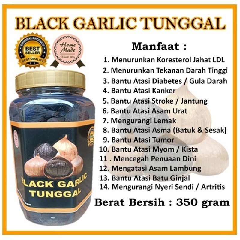 

Quality Bawang Tunggal Hitam/Bla Garlic Kemasan 350 Gram