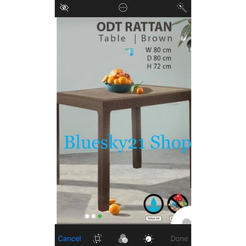 Ptr Meja Makan Plastik Anyaman Rotan Olymplast - Odt Rattan Dekstory