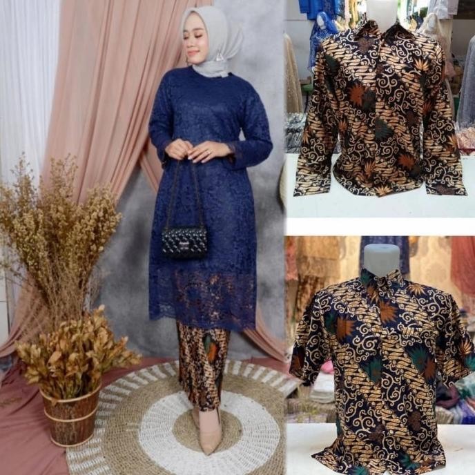 Kebaya Tunik Brokat Couple / Baju Pesta Sarimbit / Hem Pesta Berkualitas