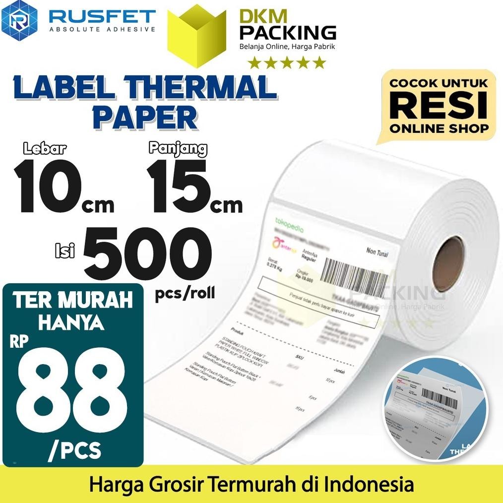 

Termurah Label Stiker Thermal Paper A6 10X15Mm 100X150 Cm Sticker Barcode Resi Rusfet Termurah Fe24