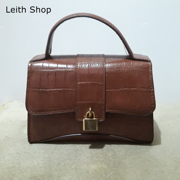 Tas Wanita Coklat Handbag Selempang Merk Mango Clutch Hand Bag Pesta
