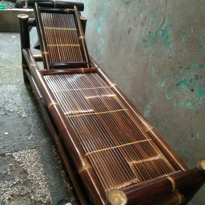 kursi bambu hitam/Wulung, kursi malas, kursi outdoor, kursi santai