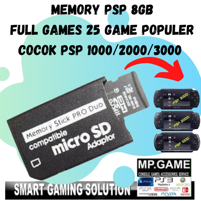 Memory Psp 8Gb 25 Games Terbaik Support Psp 1000 2000 3000