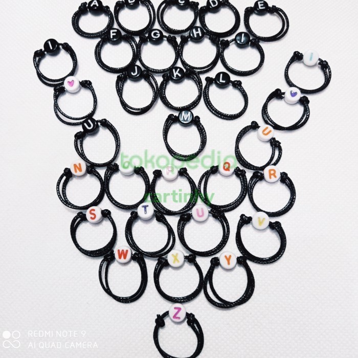 Cincin huruf couple tali korea - polos tali korea