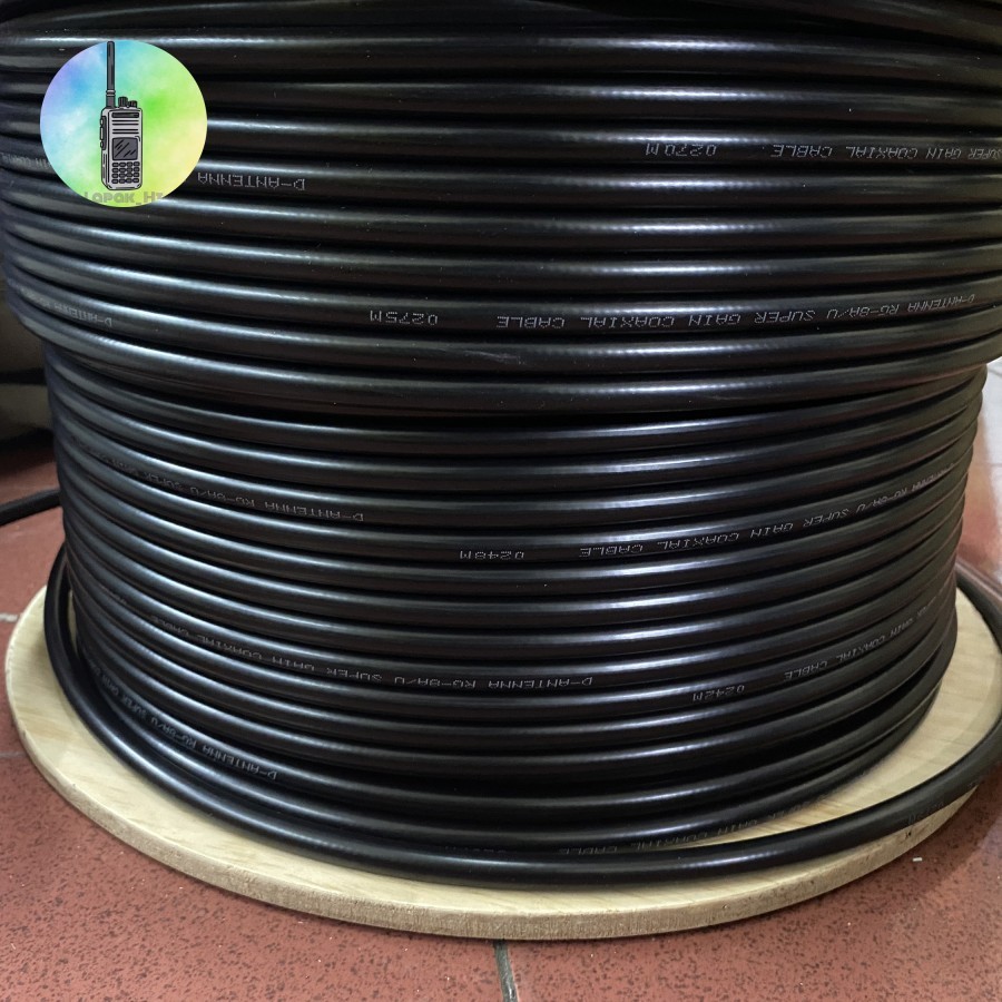 Kabel Coax D-Antena RG 8 Full Serabut Tembaga