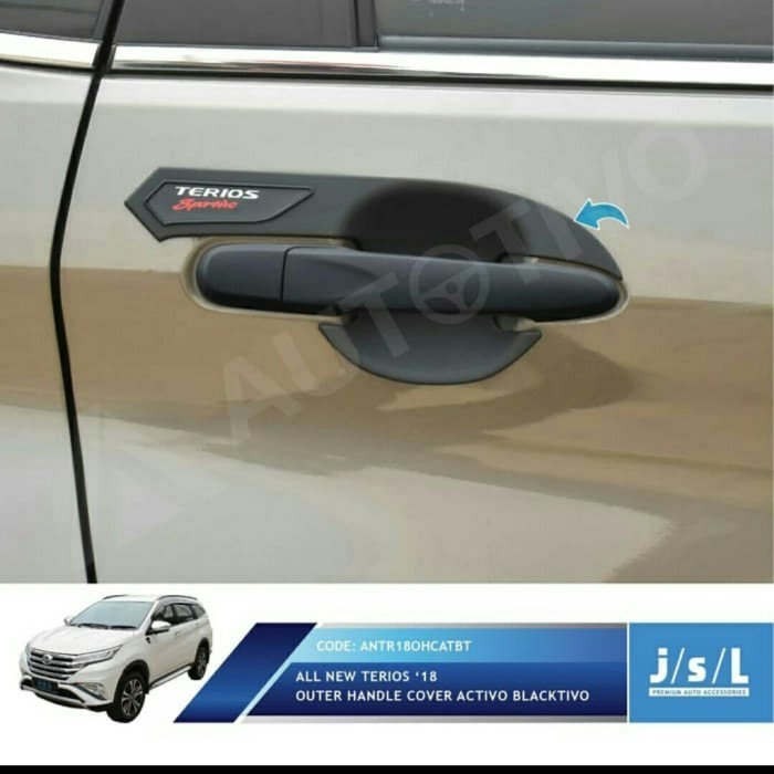 mangkok Pintu All Terios 2018-2023 OUTER Handle Cover hitam doff