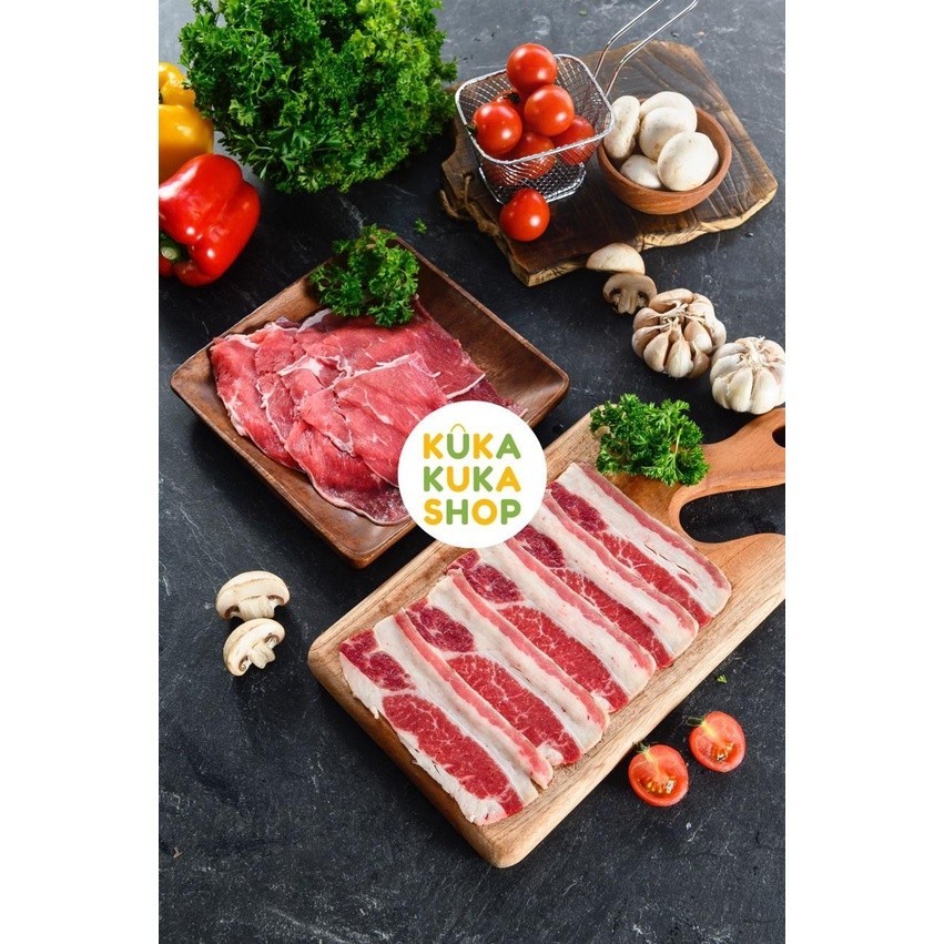 

Bundling Aus Beef Slice Low Fat 500Gr + Us Shortplate Beef Slice 1Kg -Gratisongkir