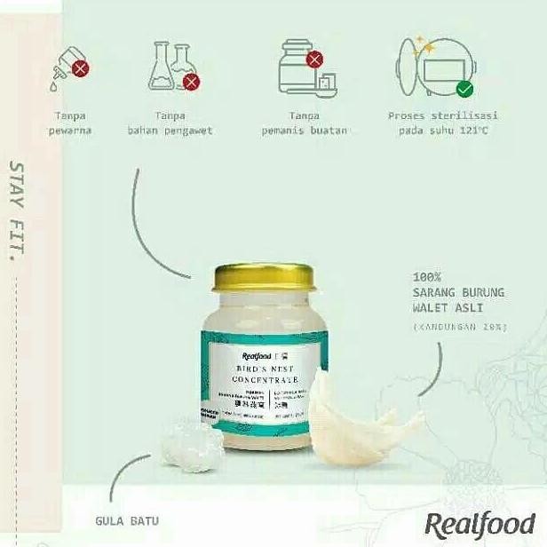 

REALFOOD BIRD NEST STAY FIT MINUMAN SARANG BURUNG WALET ASLI (6x70ml) SS99