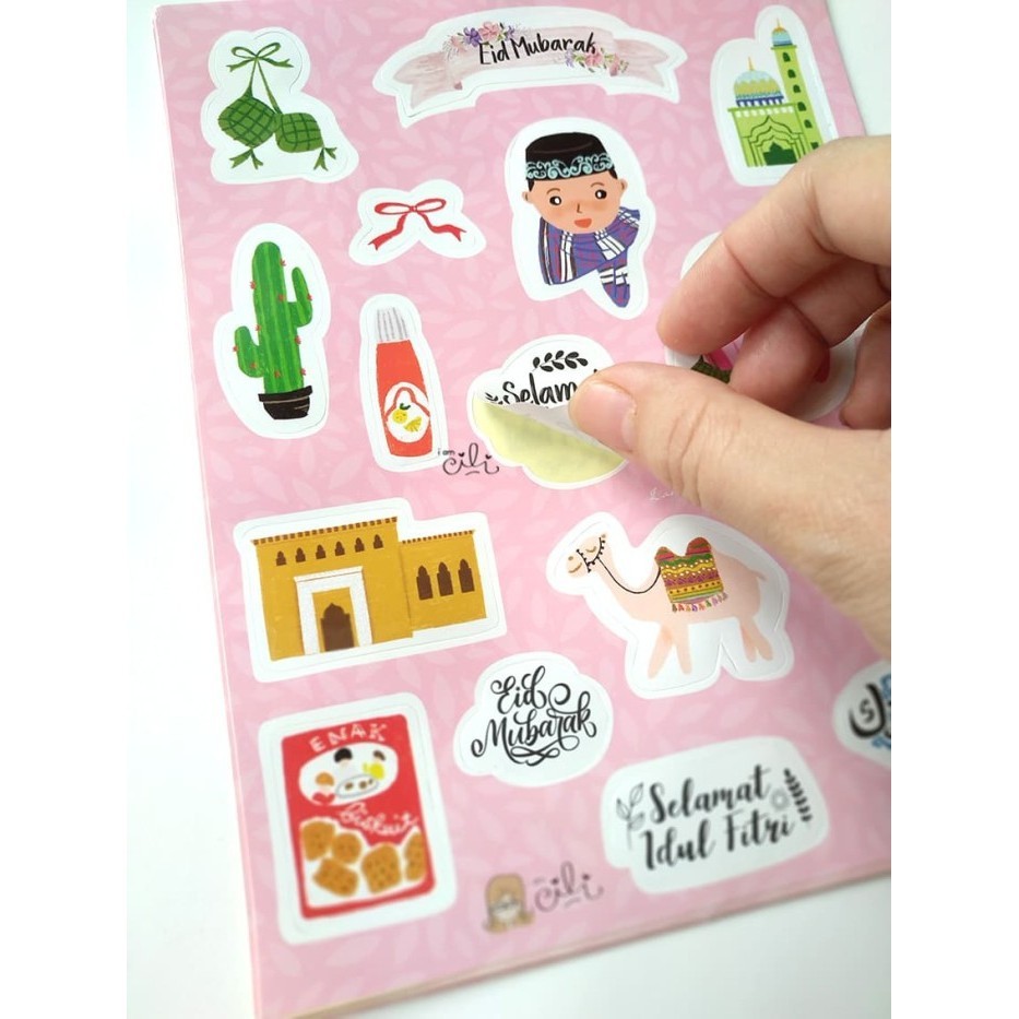 

(Sif014-Pink) Stiker Lebaran Lucu Design Iamcili Tema Idulfitri