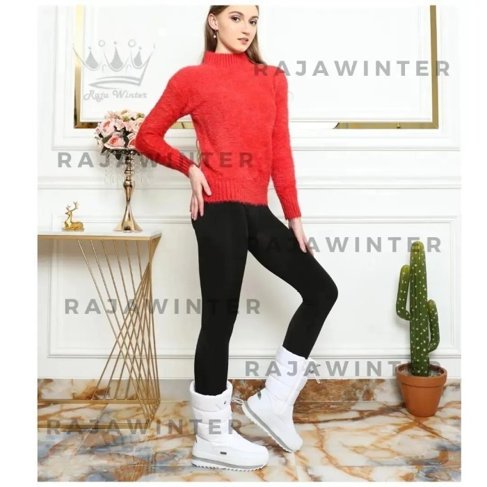 Import sweater turtleneck wanita bulu halus winter musim dingin