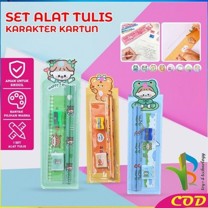 

Rb-A71 Alat Tulis Set Stationery Sekolah Pensil Set Anak Karakter