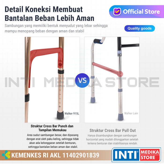 Gea - Walker 2In1 Geser / Angkat Aluminium Fs 919L Alat Bantu Jalan