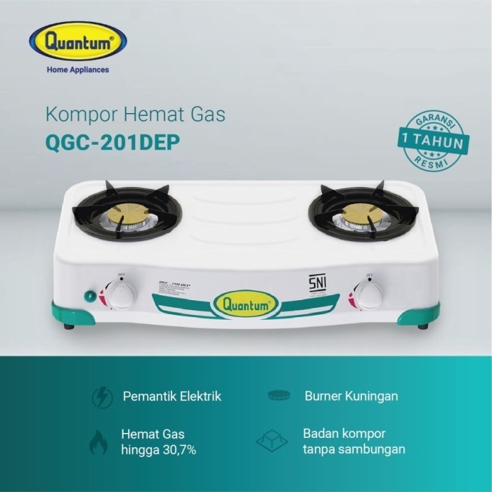 Quantum Kompor Gas 2 Tungku Qgc-201 Dep With Timer