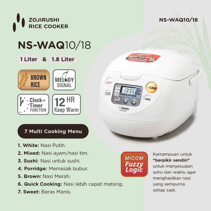 Rice Cooker 1 Liter Zojirushi Ns-Waq10