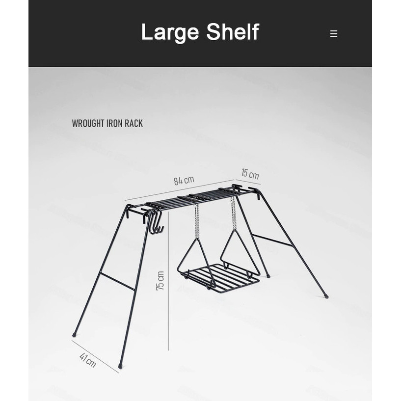 Rak Besi Naturehike Nh20Sk012 Gantungan Alat Masak Portable Bbq