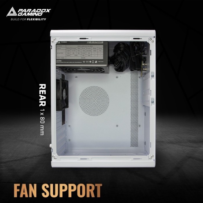 Paradox Gaming Saka - Matx Case + Psu 400W - White