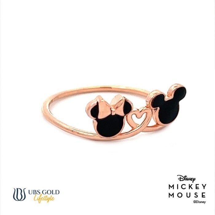 Ubs Cincin Emas Disney Mickey & Minnie Mouse - Ccy0184 - 17K Termurah Terlaris Promo