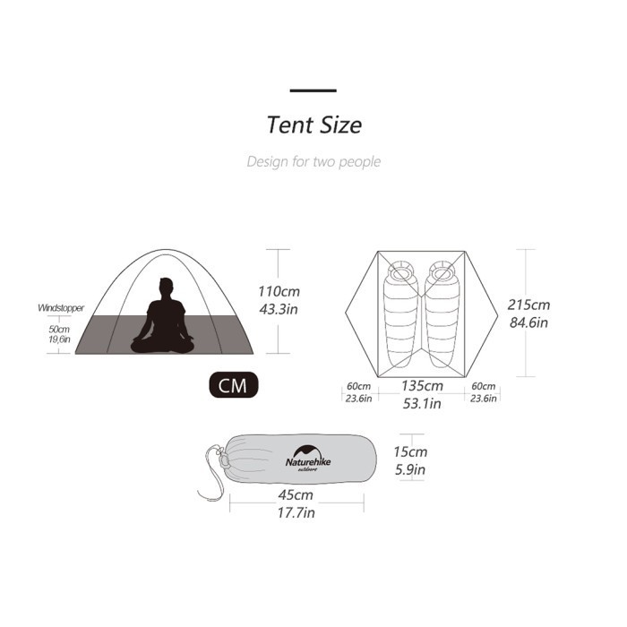 Tenda Star River 2P Naturehike Nh17T012-T 20D
