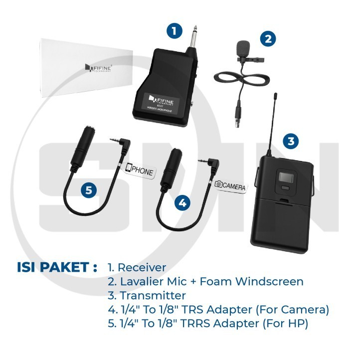 Mic Fifine K037 Wireless Mic Clip On Smartphone Kamera