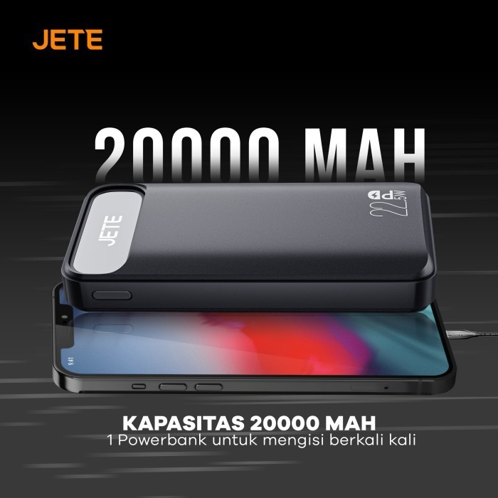 Power Bank 20000Mah Fast Charging Pd 22.5W Jete B3 With Triple Output