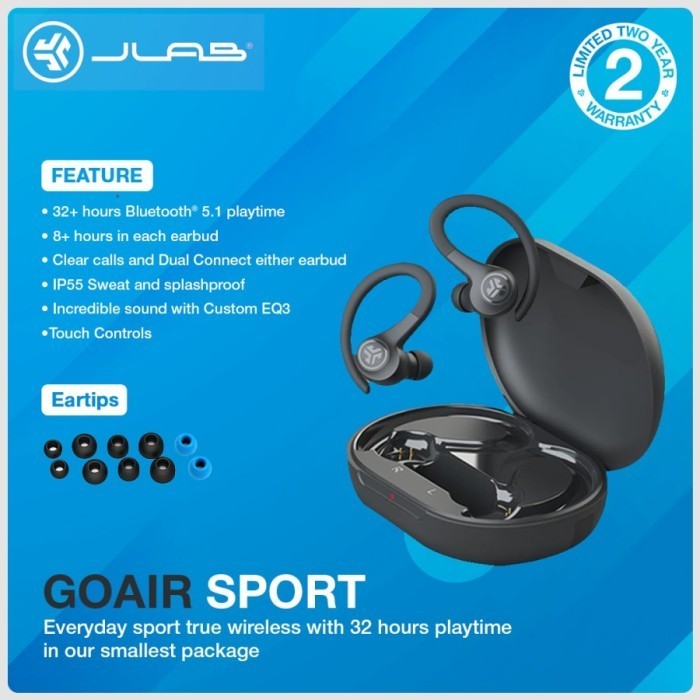 Jlab Go Air Sport True Wireless Earbuds Sport Tws 32 Hours Battery