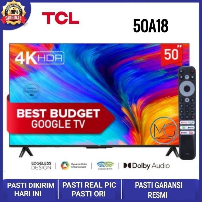 Tcl 50A18 - 50 Inch Google Tv - 4K Uhd - Dolby Audio - Netflix- 50A18