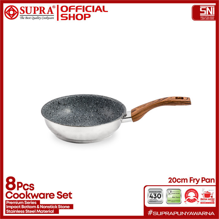 Supra Panci Set 8 Pcs Stainless Steel Premium Series