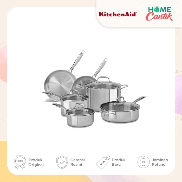 Kitchenaid Stainless Steel Triply Cookware 10 Piece Set