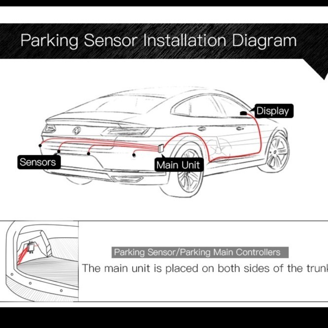 Sensor Parkir Depan Belakang 8 Titik Led Display Sensor Mobil Mundur