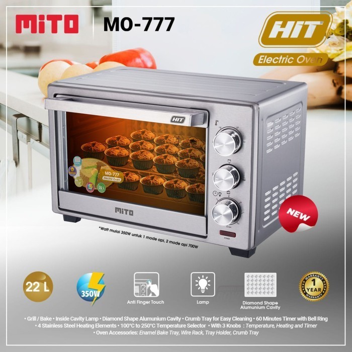 Oven Listrik Mito Mo777 / Oven Mito 22Liter Low Watt Oven Mito Mo 777 Termurah Terlaris Promo