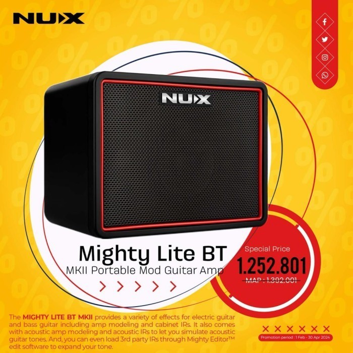 Amply / Ampli Gitar Elektrik Nux Mighty Lite Bt Original