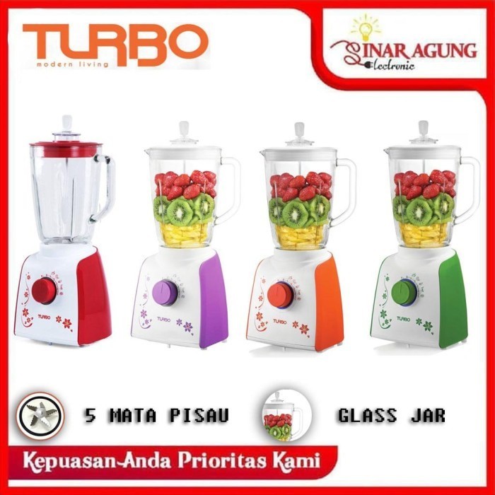 Turbo Blender Kaca Ehm8098 Ehm 8098 - [ 2Ltr / 5 Mata Pisau ]