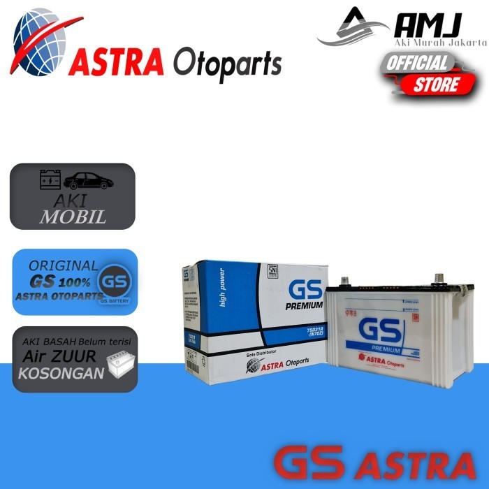 Aki Mobil Panther Diesel Gs Premium Astra Ns70 Aki Basah 12V / 65Ah Termurah Terlaris Promo