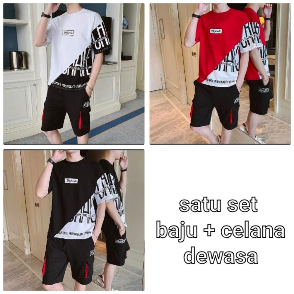 Big Sale BISA COD / STELAN Pitate  BAJU + CELANA / SATU SET / baju pria / baju kekinian - mukzhop la