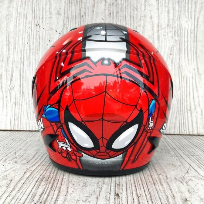 Helm mds anak R3 Jr spiderman black doff
