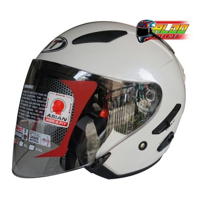 HELM KYT GALAXY SLIDE SOLID 2 VISOR PUTIH ORIGINAL