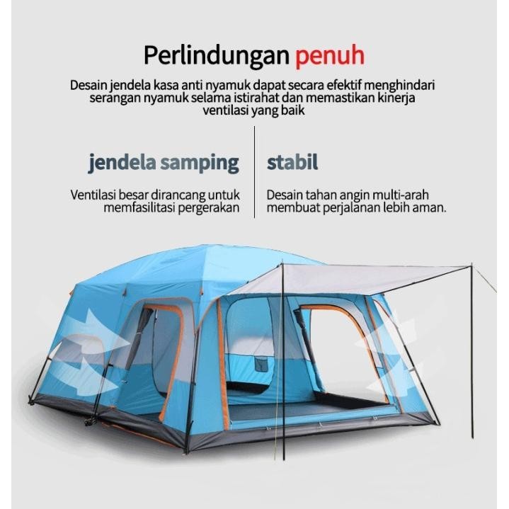 Tenda Camping 5-8 Orang 3.82.62M Orang Lipat Portable Waterproof