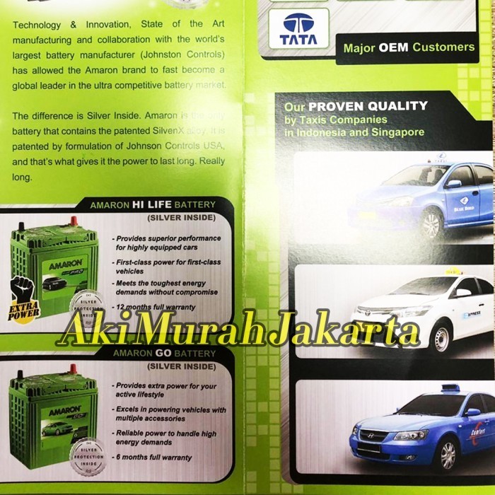 Aki Mobil Honda Mobilio Ns40Zl / 38B20L Amaron Go Aki Kering 12V / 35A