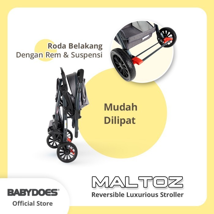 Babydoes Maltoz Ch-Bl 821Sn Reversible Luxurious Stroller