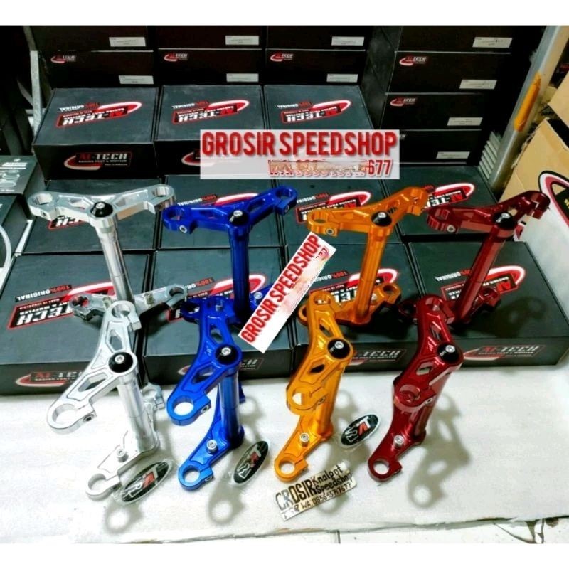 Segitiga triple Clamp Aitech original cnc Warna silver Gold Biru kawasaki Ninja RR R SS modif ass 26