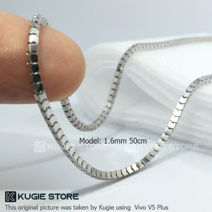 Rantai Kalung Perak S925 Flat Box Chain Rantai Kalung Pria Silver