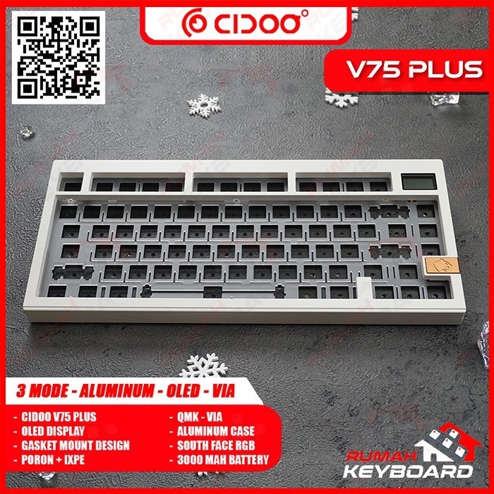 Mechanical Keyboard - Cidoo V75 Plus - Oled - Alu - Via - South Termurah Terlaris Promo