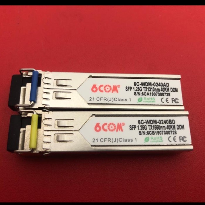 New SFP BIDI 6COM 1.25G 40KM DDM LC - Tx 1310 & 1550