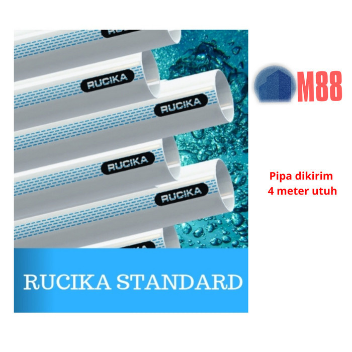 Ready Pipa Rucika Standard 6 Inch Aw Per Batang 4 Meter - Putih Biru Wavin
