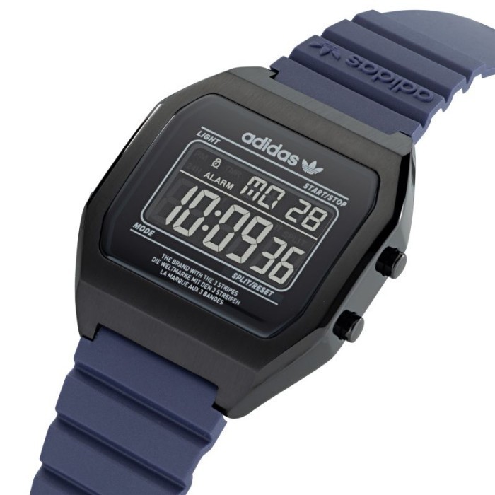Adidas Original Aost22077 Digital Two Jam Tangan Unisex Navy Vintage