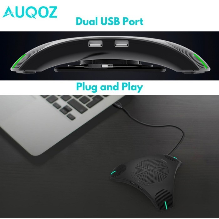 Auqoz Trio Meeting Conference Mic / Microphone Zoom Meet Speakerphone