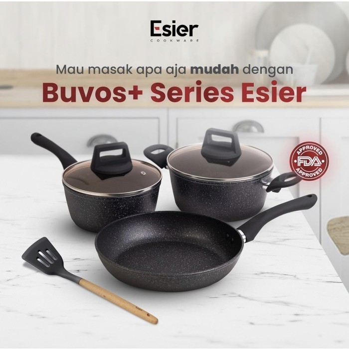 Esier Buvos+ Cookware Set 6 In 1- Peralatan Masak Lengkap Free Spatula